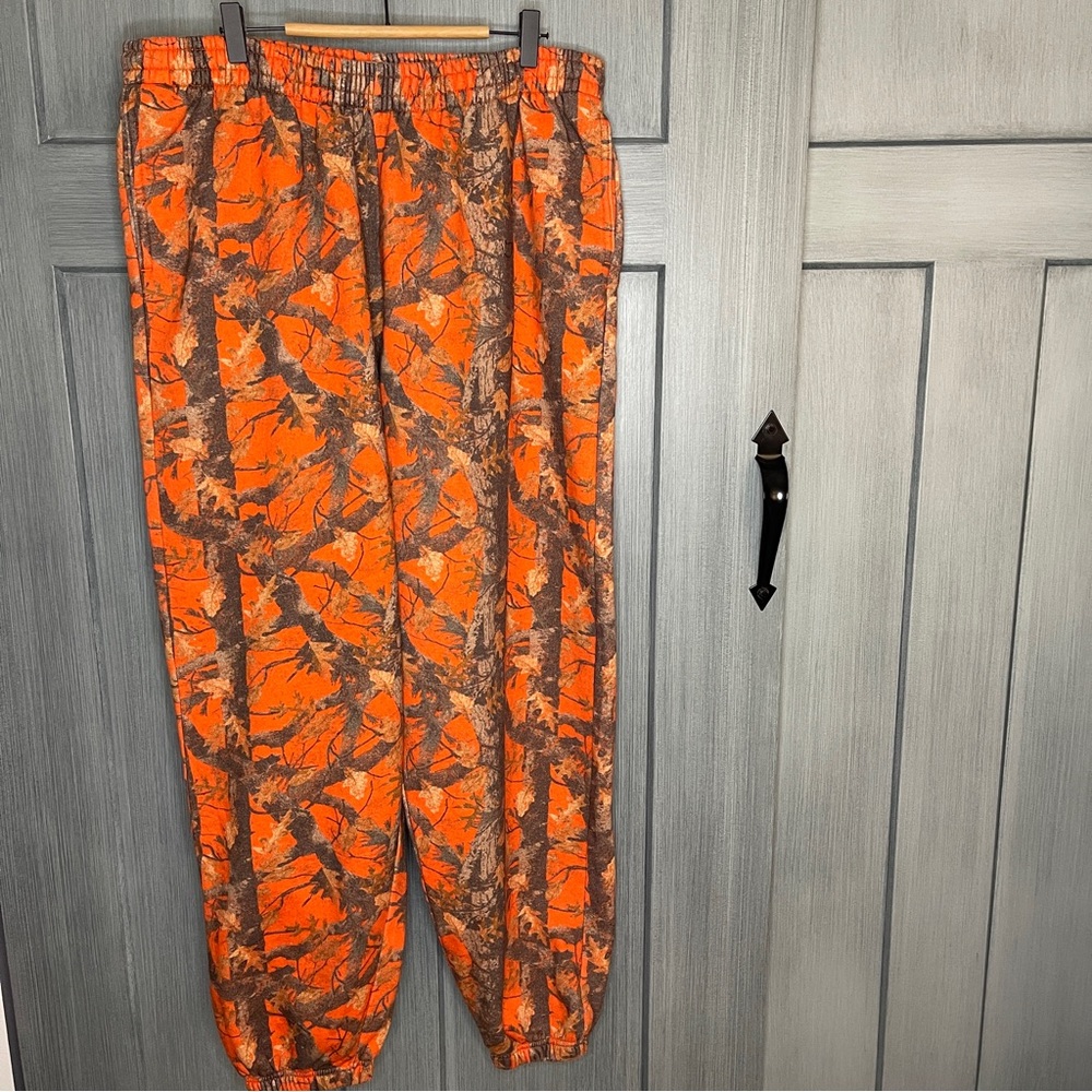 Urban Outfitters BDG Blaze Orange Camo Sweatpants XL | Y2K Baggy Joggers Unisex